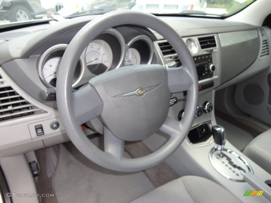 2008 Chrysler Sebring Touring Convertible Dark Slate Gray/Light Slate Gray Steering Wheel Photo #53273860
