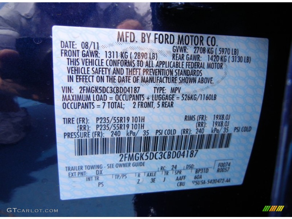 2012 Flex Color Code DX for Dark Blue Pearl Metallic Photo #53280555