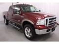 2007 Dark Toreador Red Metallic Ford F350 Super Duty Lariat Crew Cab 4x4  photo #3