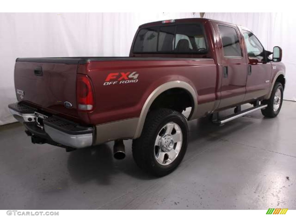 2007 F350 Super Duty Lariat Crew Cab 4x4 - Dark Toreador Red Metallic / Tan photo #4