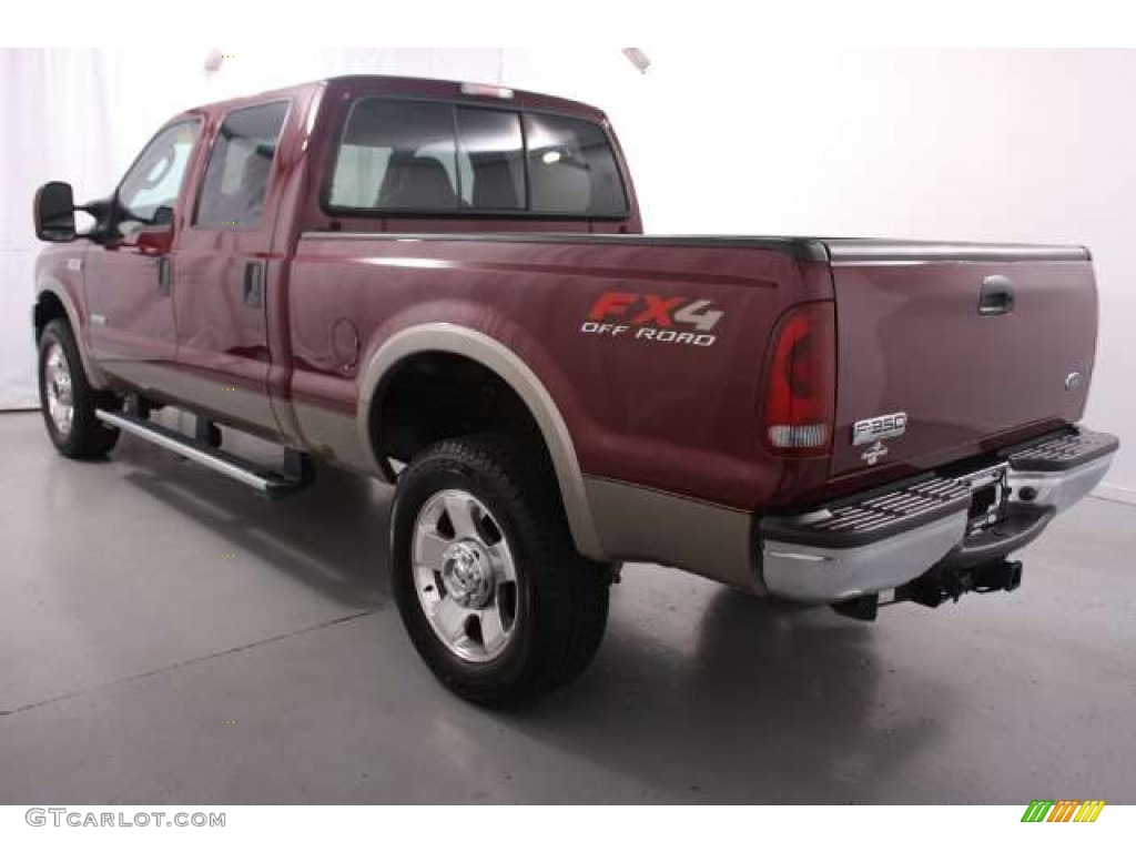 2007 F350 Super Duty Lariat Crew Cab 4x4 - Dark Toreador Red Metallic / Tan photo #6