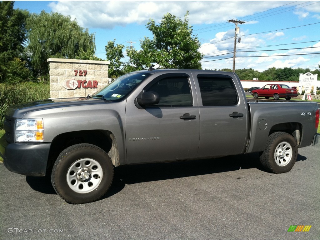 2008 Silverado 1500 Work Truck Crew Cab 4x4 - Graystone Metallic / Ebony photo #1