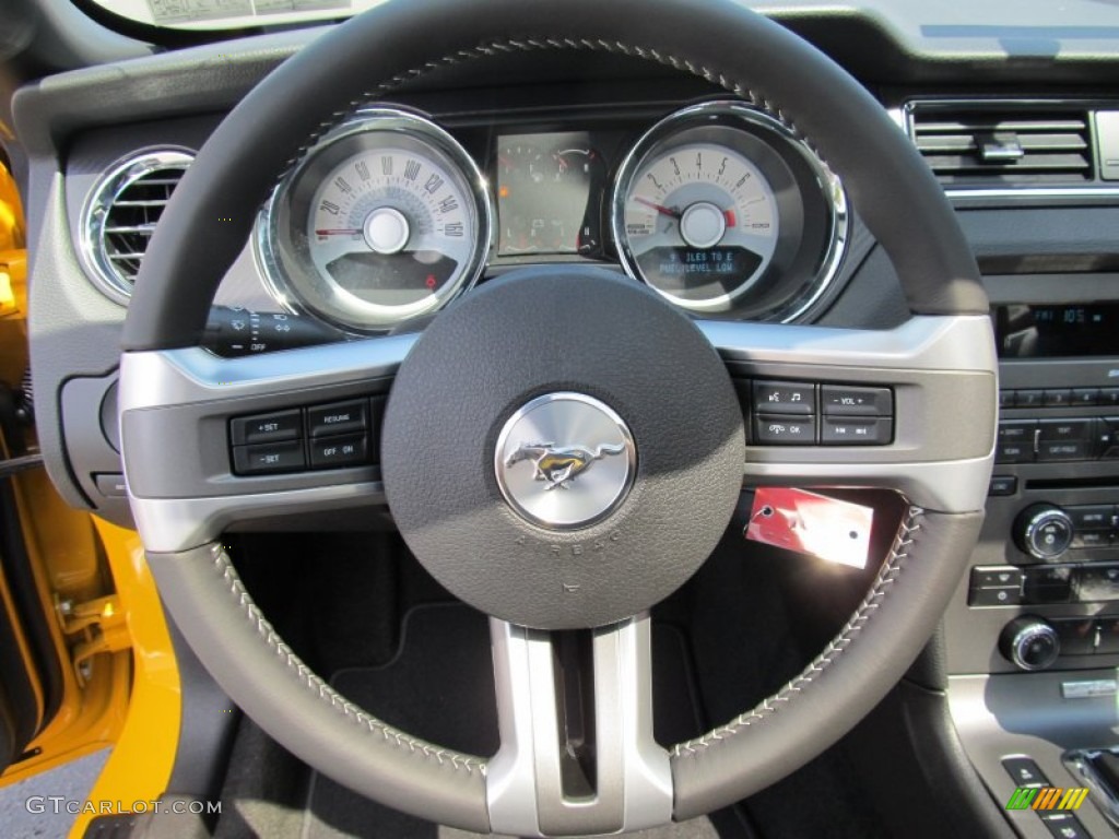 2012 Ford Mustang C/S California Special Coupe Charcoal Black/Carbon Black Steering Wheel Photo #53287050