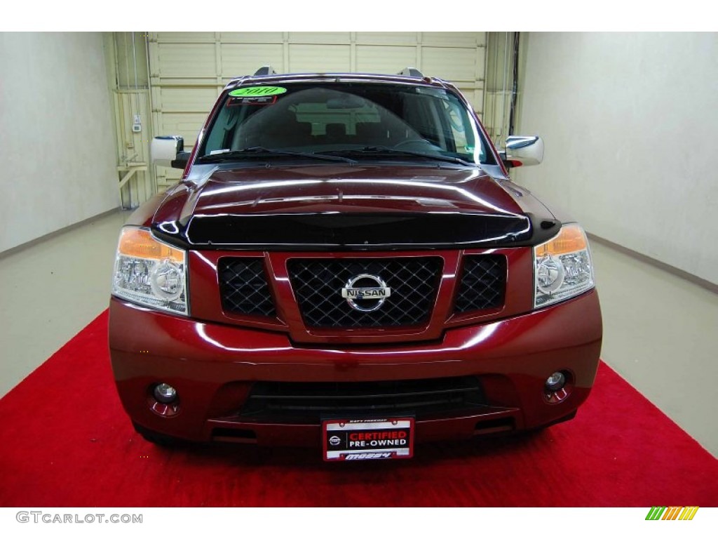 2010 Armada SE - Tuscan Sun Red Pearl / Charcoal photo #2
