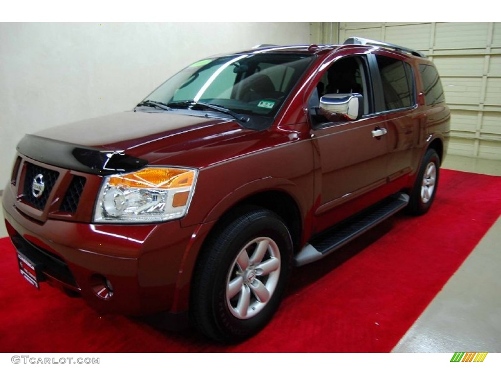 2010 Armada SE - Tuscan Sun Red Pearl / Charcoal photo #3
