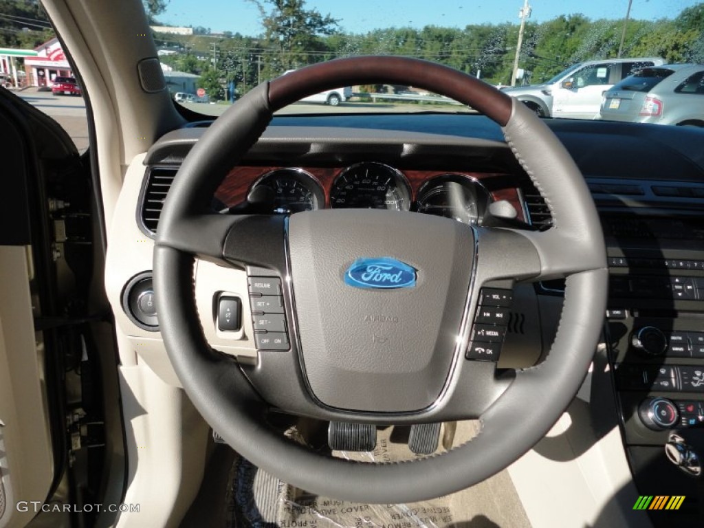 2012 Ford Taurus Limited Light Stone Steering Wheel Photo #53291895