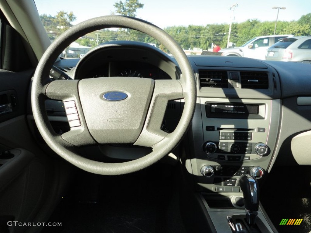2012 Ford Fusion S Medium Light Stone Steering Wheel Photo #53292522