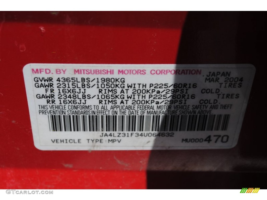 2004 Outlander LS AWD - Phoenix Red / Charcoal photo #14