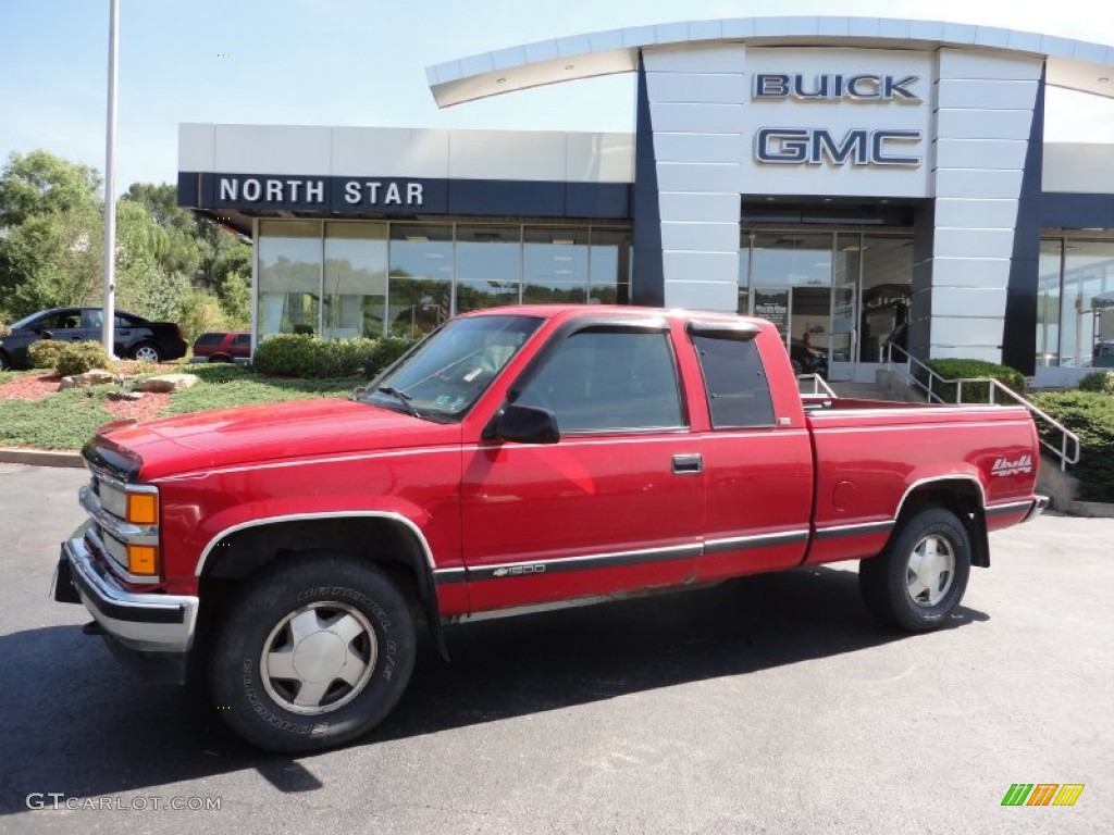 1996 C/K K1500 Extended Cab 4x4 - Victory Red / Red photo #1