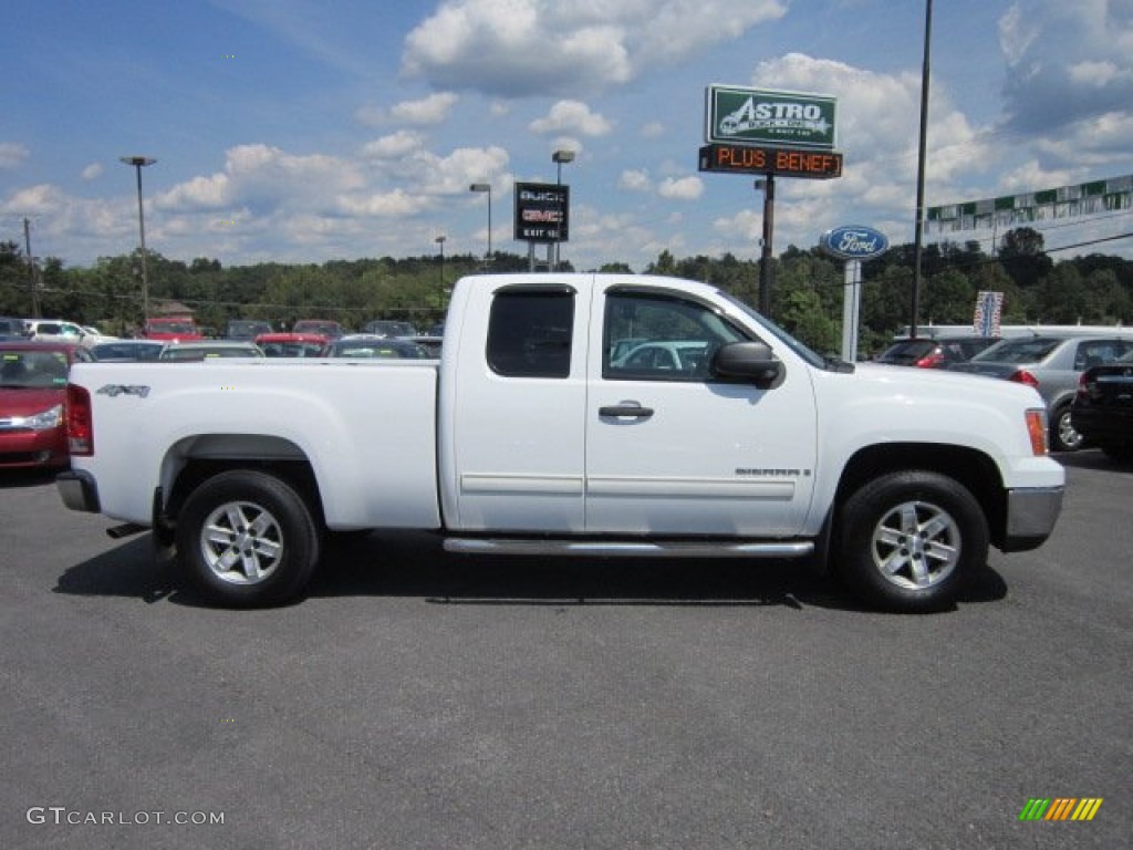 2008 Sierra 1500 SLE Extended Cab 4x4 - Summit White / Ebony photo #8