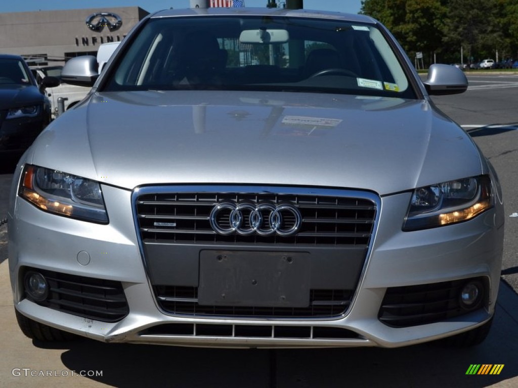 2009 A4 2.0T Premium quattro Sedan - Ice Silver Metallic / Black photo #2