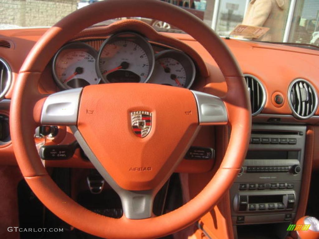 2007 Porsche Cayman S Terracotta Steering Wheel Photo #5329585