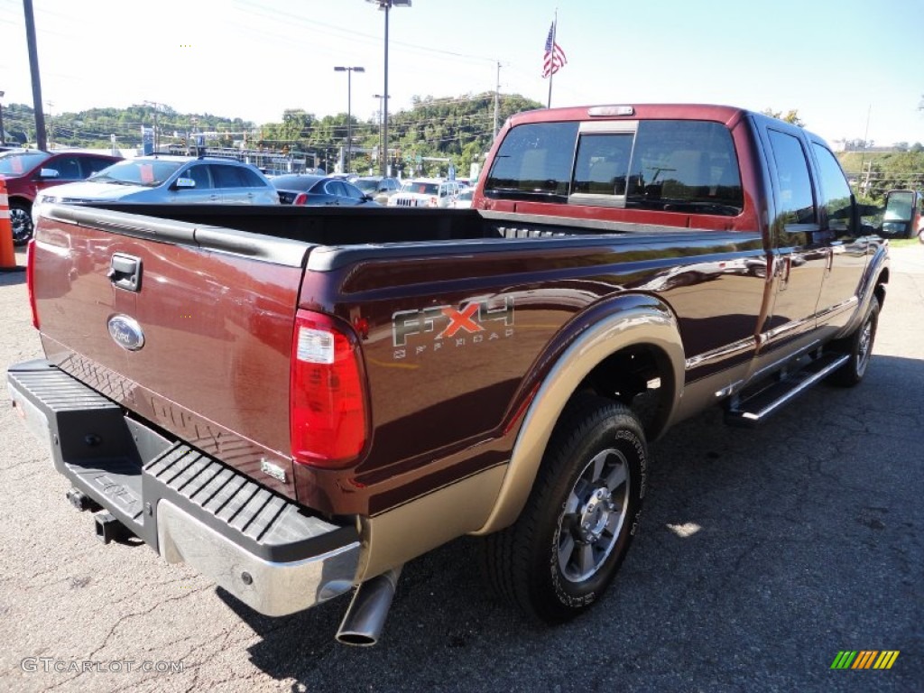 2011 F250 Super Duty Lariat Crew Cab 4x4 - Royal Red Metallic / Adobe Two Tone Leather photo #4