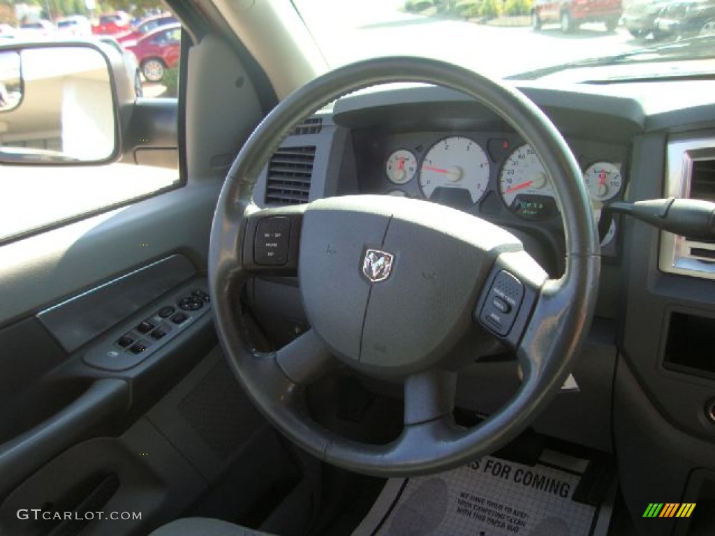 2007 Dodge Ram 3500 SLT Quad Cab Dually Medium Slate Gray Steering Wheel Photo #53300073