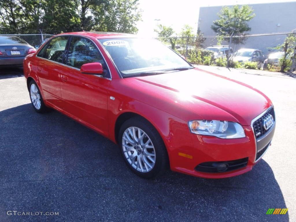 2008 A4 2.0T quattro Sedan - Brilliant Red / Black photo #4