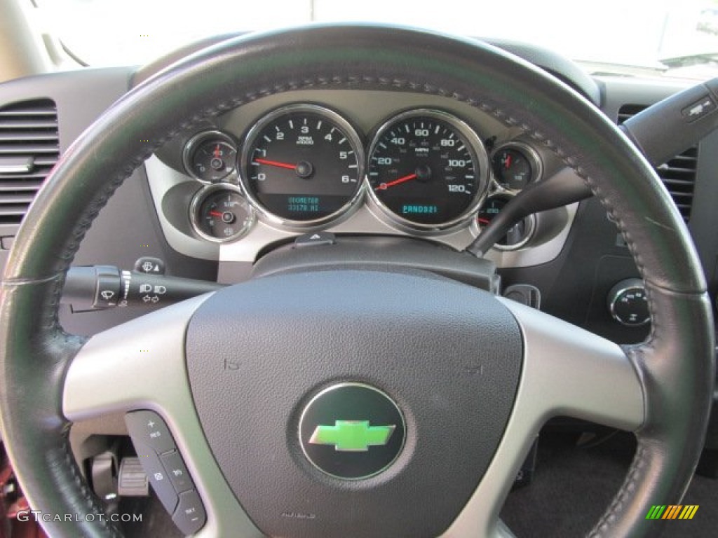 2008 Chevrolet Silverado 1500 LT Extended Cab 4x4 Ebony Steering Wheel Photo #53300526
