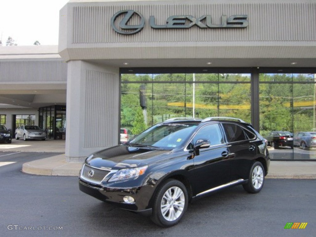 2010 RX 450h AWD Hybrid - Obsidian Black / Black/Brown Walnut photo #1