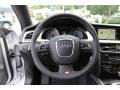 Black Silk Nappa Leather 2011 Audi S5 4.2 FSI quattro Coupe Steering Wheel