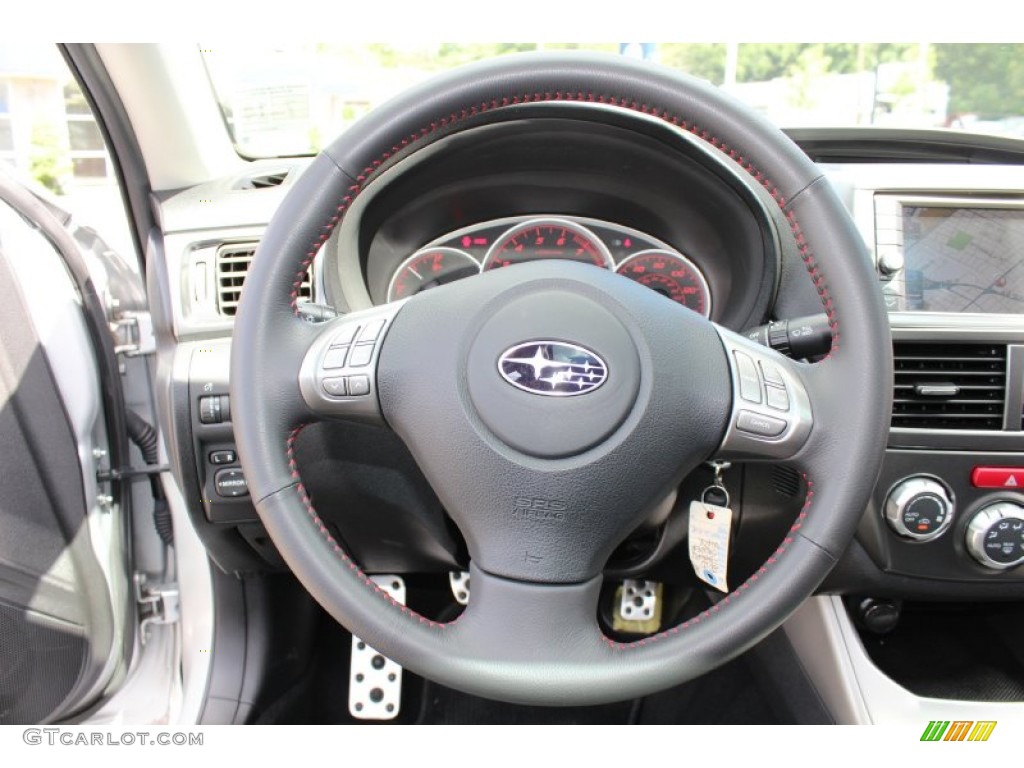 2010 Subaru Impreza WRX Sedan Carbon Black Steering Wheel Photo #53310810