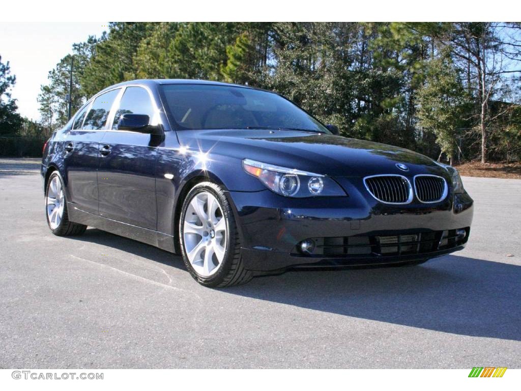 2004 5 Series 545i Sedan - Orient Blue Metallic / Beige photo #1