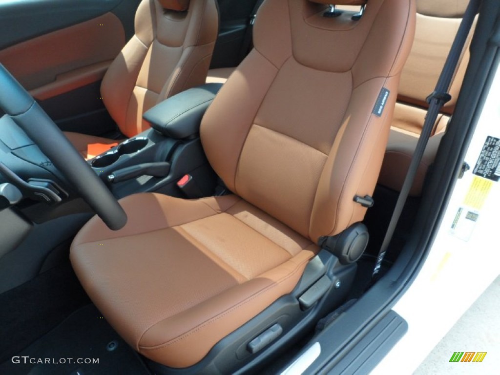 Brown Leather Interior 2012 Hyundai Genesis Coupe 3.8 Grand Touring Photo #53314239