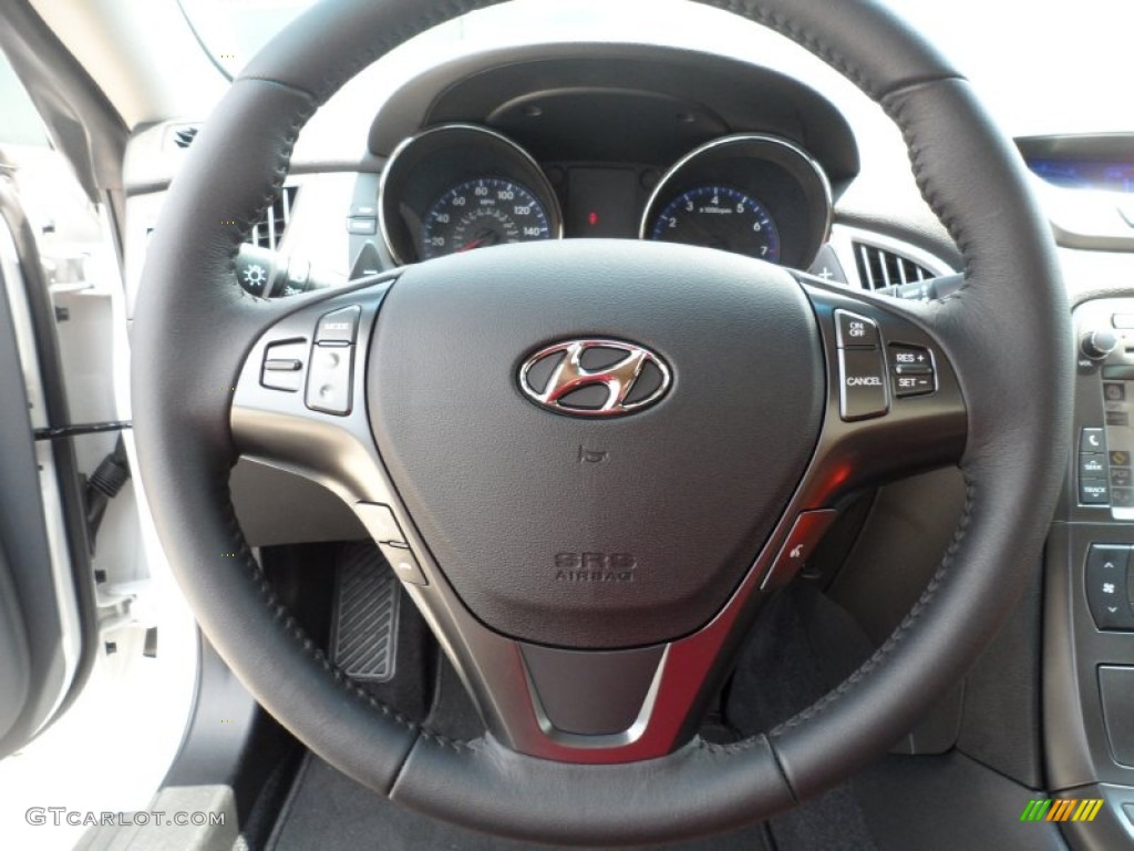 2012 Hyundai Genesis Coupe 3.8 Grand Touring Brown Leather Steering Wheel Photo #53314371