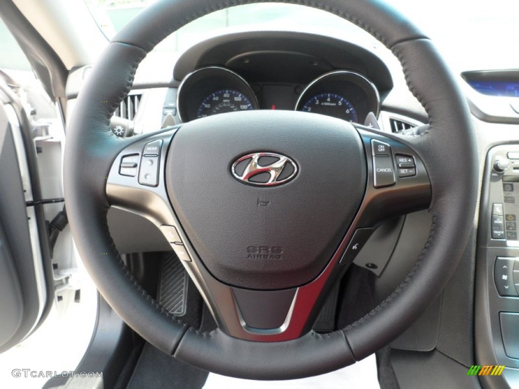 2012 Hyundai Genesis Coupe 2.0T Black Cloth Steering Wheel Photo #53314926