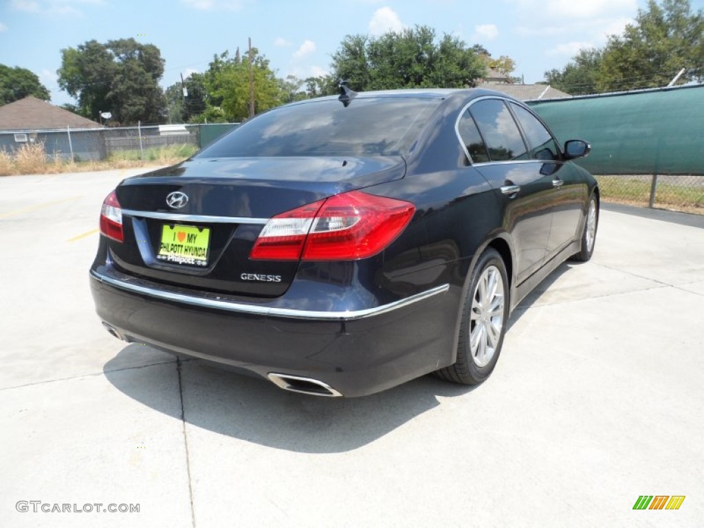 2012 Genesis 3.8 Sedan - Twilight Blue Pearl / Cashmere photo #3