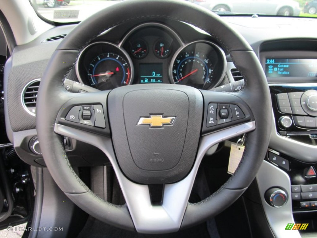2012 Chevrolet Cruze LT Jet Black Steering Wheel Photo #53316789