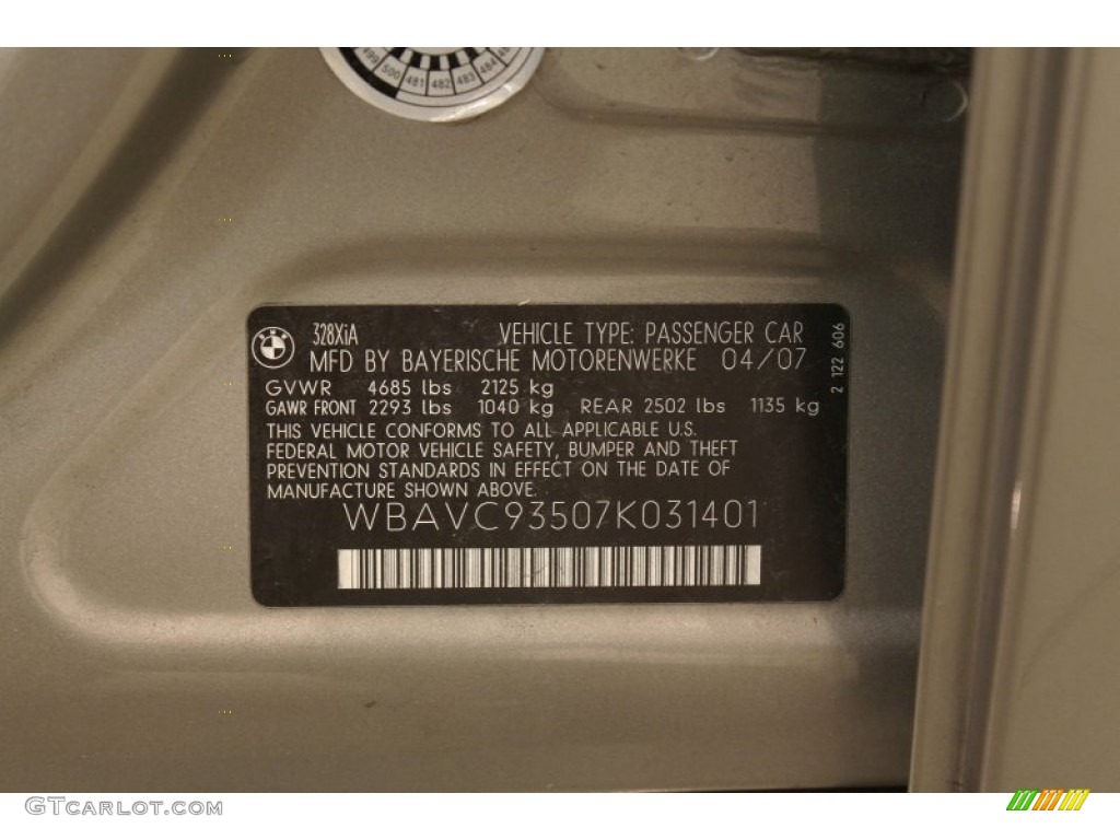 2007 3 Series 328xi Sedan - Platinum Bronze Metallic / Beige Dakota Leather photo #25