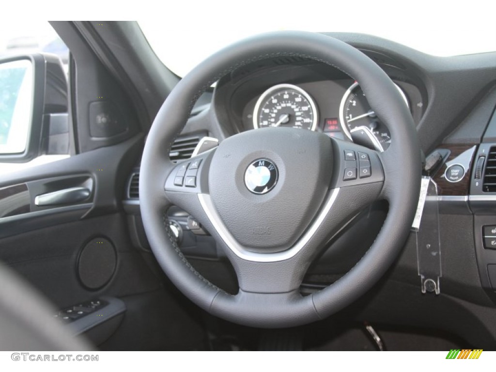 2012 BMW X6 xDrive50i Black Steering Wheel Photo #53317899