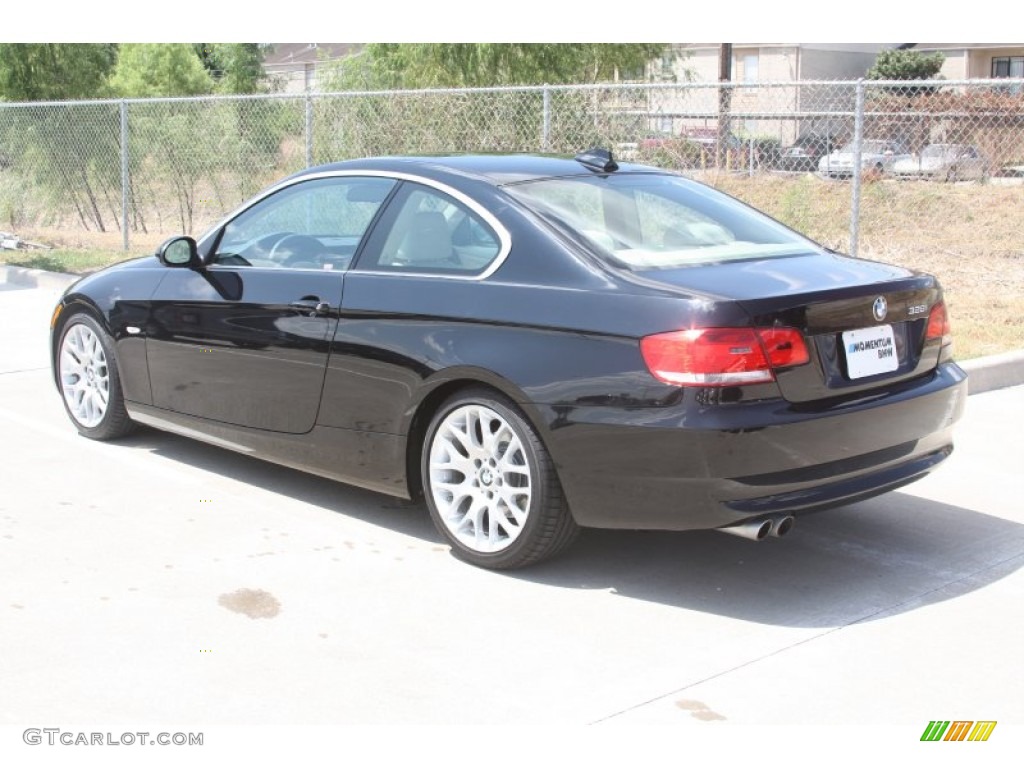 2008 3 Series 328i Coupe - Jet Black / Cream Beige photo #2