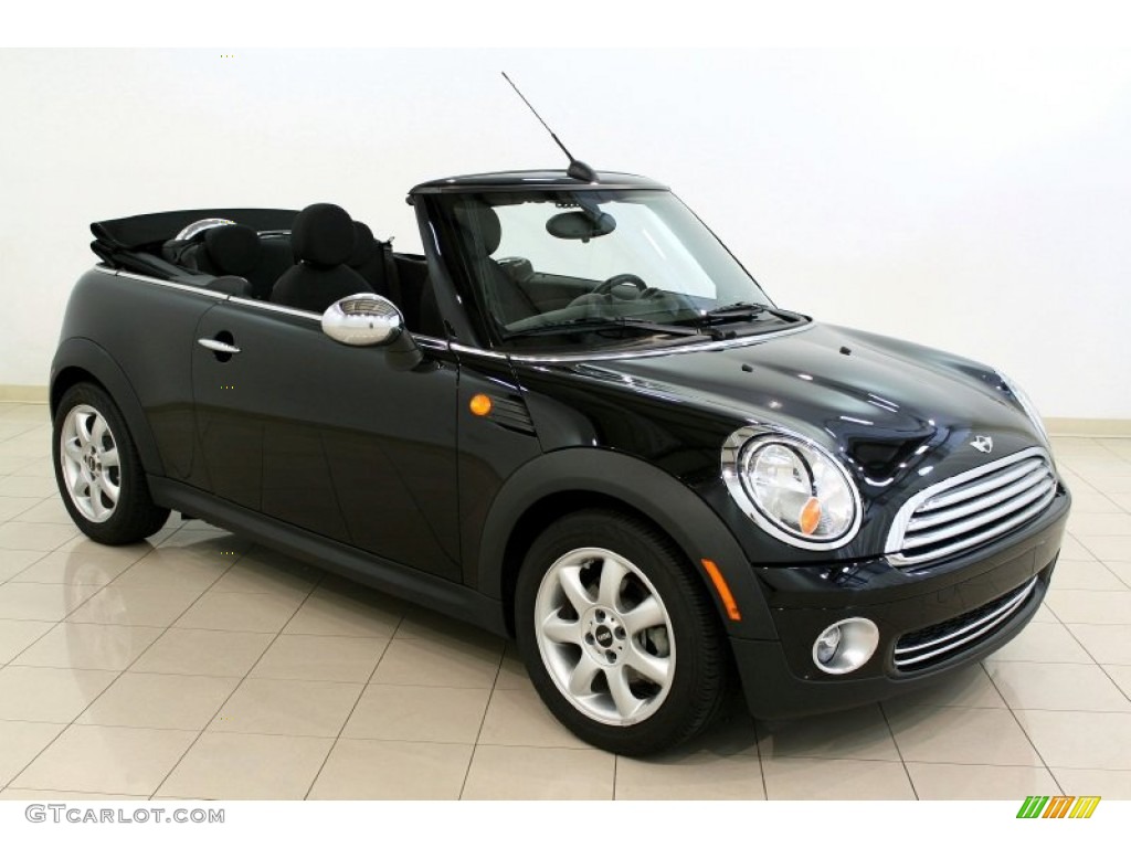 2010 Cooper Convertible - Midnight Black Metallic / Checkered Carbon Black/Black photo #1