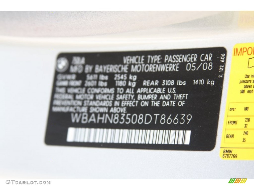 2008 7 Series 750Li Sedan - Titanium Silver Metallic / Black photo #8