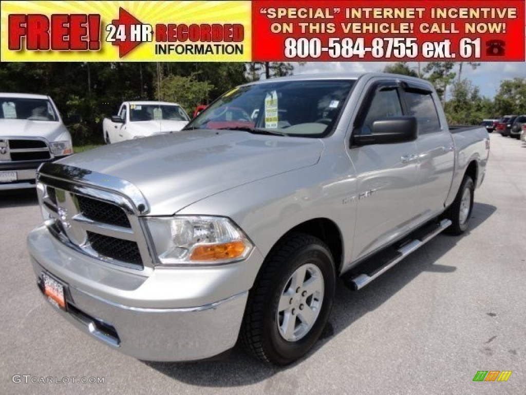 2010 Ram 1500 SLT Crew Cab - Bright Silver Metallic / Dark Slate/Medium Graystone photo #1