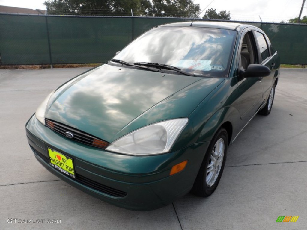 2000 Focus ZTS Sedan - Rainforest Green Metallic / Medium Parchment photo #7