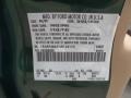 SU: Rainforest Green Metallic 2000 Ford Focus ZTS Sedan Color Code