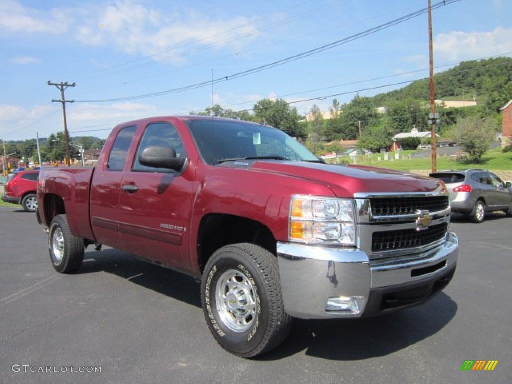 Deep Ruby Metallic 2009 Chevrolet Silverado 2500HD LT Extended Cab 4x4 Exterior Photo #53325322