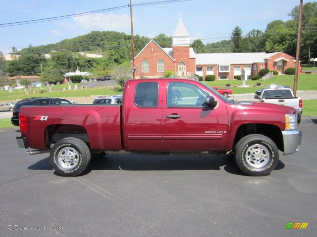 Deep Ruby Metallic 2009 Chevrolet Silverado 2500HD LT Extended Cab 4x4 Exterior Photo #53325376