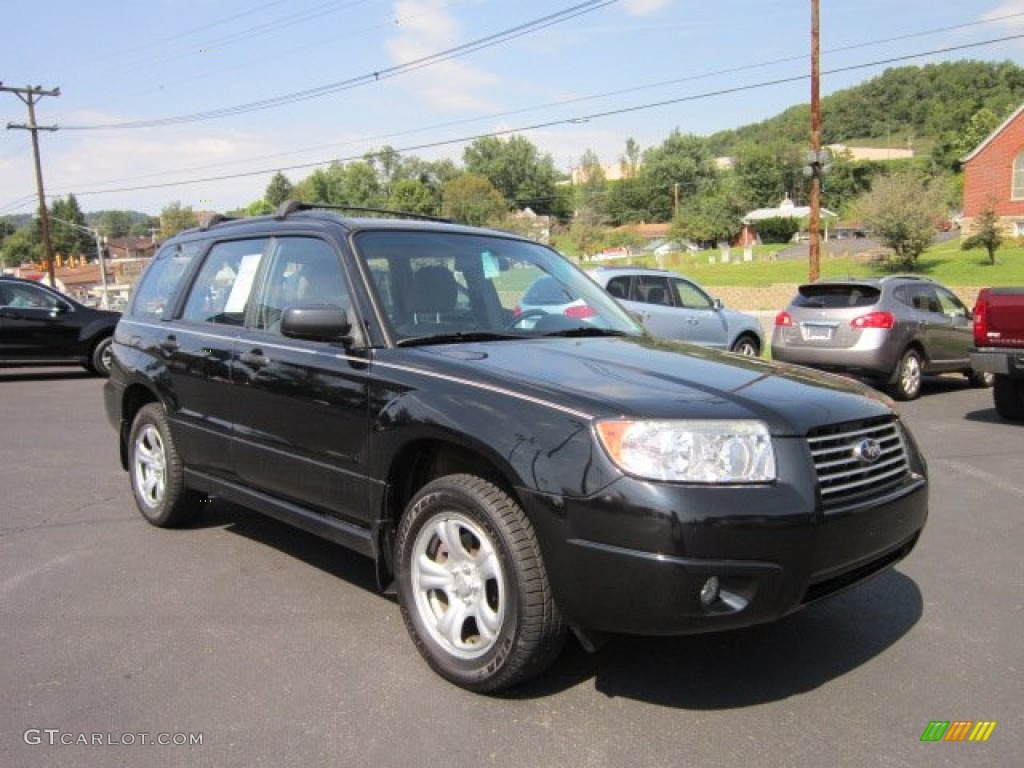 2007 Forester 2.5 X - Obsidian Black Pearl / Graphite Gray photo #1