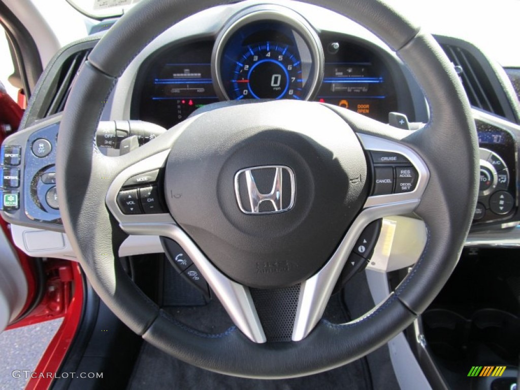 2011 Honda CR-Z EX Sport Hybrid Gray Fabric Steering Wheel Photo #53325646