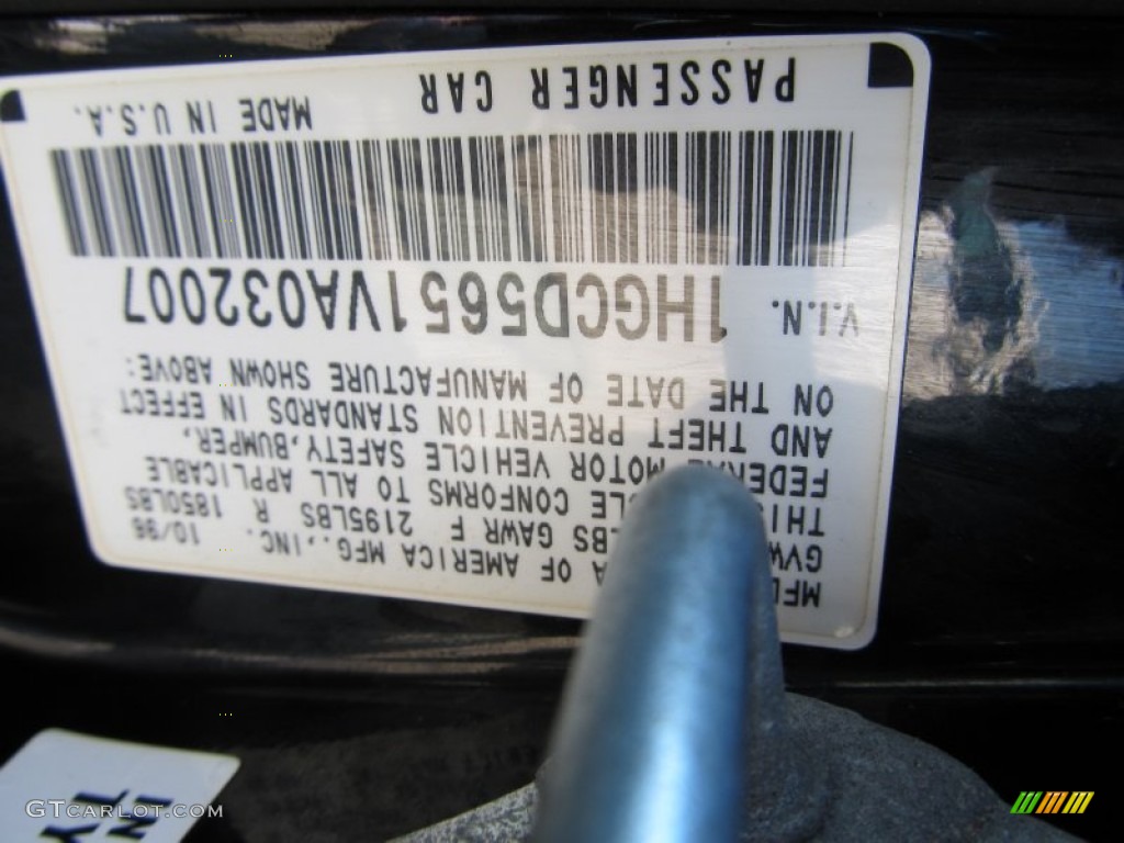 1997 Accord EX Sedan - Flamenco Black Pearl / Black photo #19