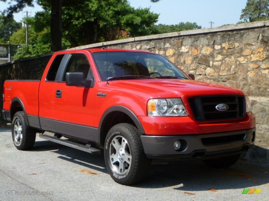 Bright Red 2007 Ford F150 FX4 SuperCab 4x4 Exterior Photo #53329140