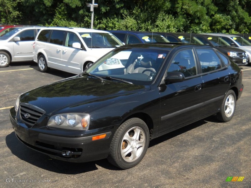 2004 Elantra GT Hatchback - Black Obsidian / Dark Gray photo #1