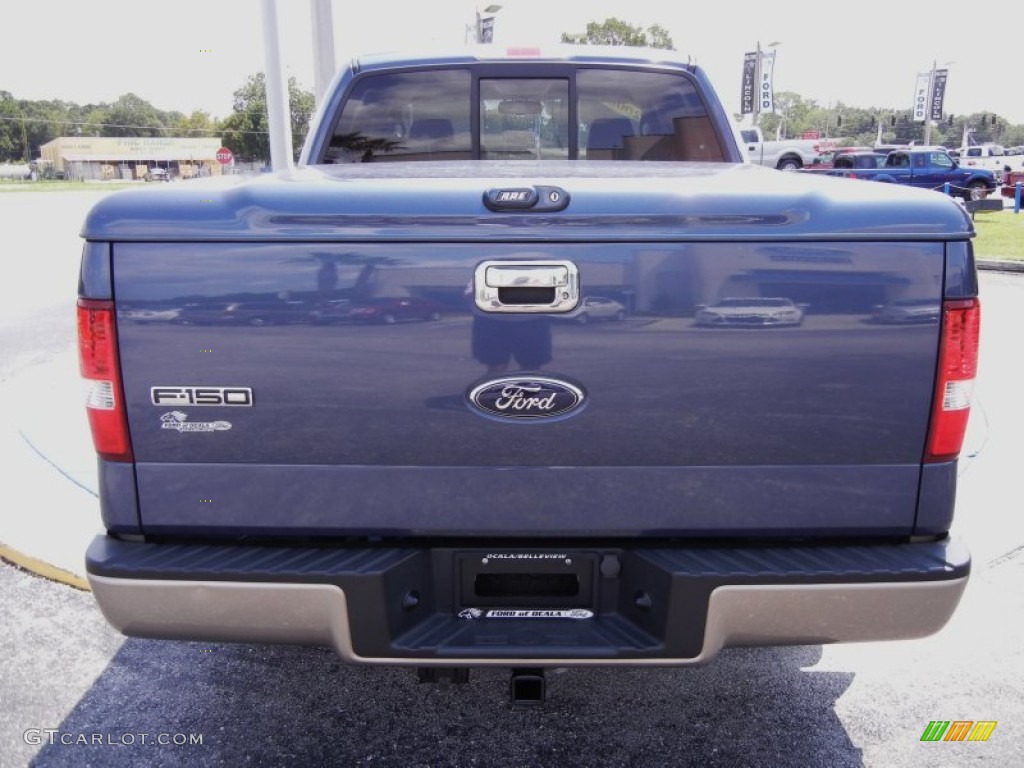 2006 F150 Lariat SuperCrew - Medium Wedgewood Blue Metallic / Tan photo #4