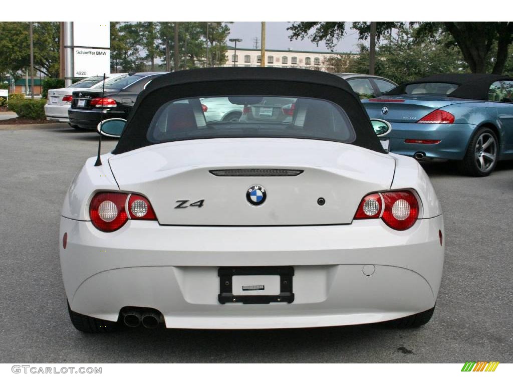 2005 Z4 3.0i Roadster - Alpine White / Dream Red/Black photo #6