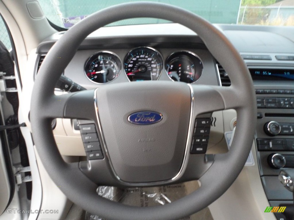 2012 Ford Taurus SE Light Stone Steering Wheel Photo #53336860