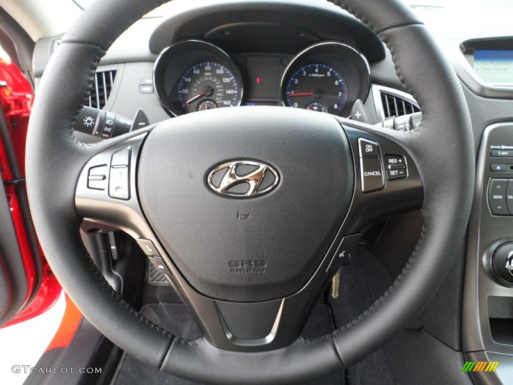 2012 Hyundai Genesis Coupe 2.0T Black Cloth Steering Wheel Photo #53337727