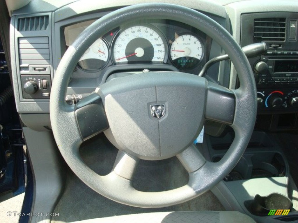 2007 Dodge Dakota ST Club Cab Medium Slate Gray Steering Wheel Photo #53338468