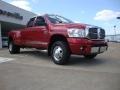 2007 Inferno Red Crystal Pearl Dodge Ram 3500 Laramie Quad Cab 4x4 Dually  photo #7